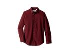 Calvin Klein Kids Iridescent Twill Long Sleeve Shirt (big Kids) (burgundy) Boy's Clothing
