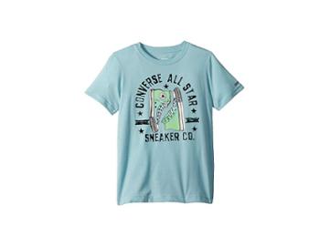 Converse Kids Gradient Fill Sneaker Tee (big Kids) (ocean Bliss) Boy's T Shirt