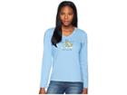 Life Is Good Who's Your Caddy Long Sleeve Crusher Vee (powder Blue) Women's T Shirt