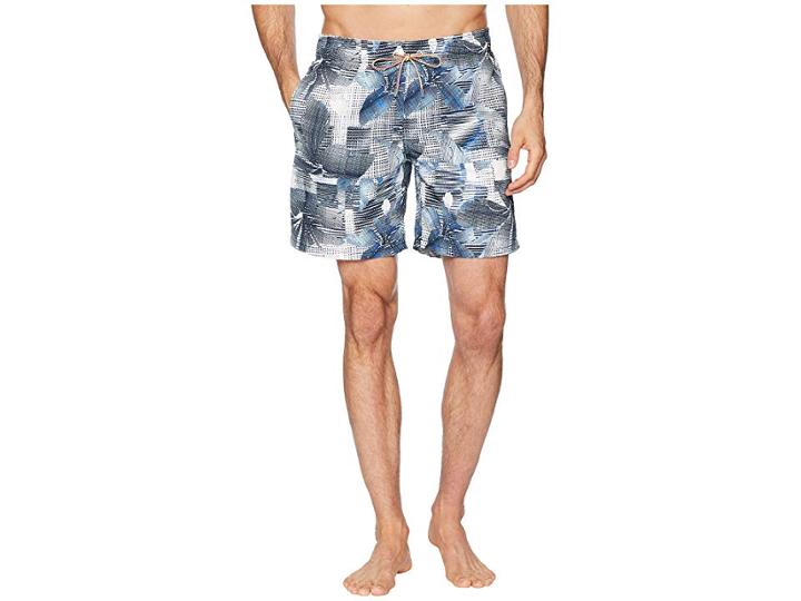 Bugatchi Modern Floral Swim Trunk (graphite) Men's Swimwear