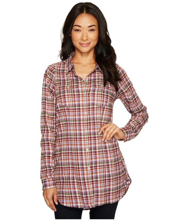 Toad&co Lightfoot Tunic (purple Thistle) Women's Long Sleeve Button Up