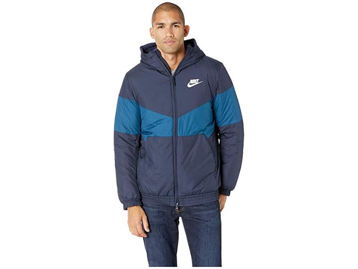 Nike Nsw Synthetic Fill Jacket Hoodie (obsidian/blue Force/obsidian/sail) Men's Coat