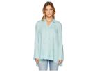 Jones New York Handkerchief Hem Linen Shirt (sage) Women's Clothing