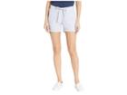 Per Se 5 Linen Tab Roll Shorts (blue Stripe) Women's Shorts