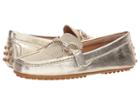 Lauren Ralph Lauren Briley Moccasin Loafer (platino/platino Metallic Leather/coated Metallic Straw) Women's Shoes