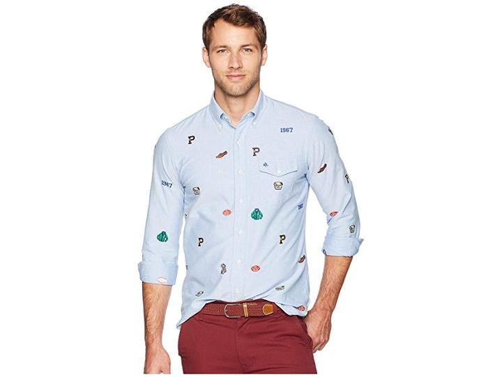 Polo Ralph Lauren Classic Fit Embroidered Oxford Shirt (blue) Men's Clothing