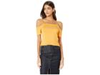 Bebe Strappy Off The Shoulder Top (golden Nugget) Women's Clothing
