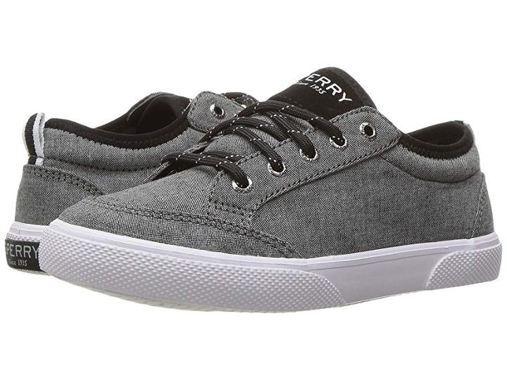 Sperry Kids Deckfin (little Kid/big Kid) (black Chambray) Boys Shoes