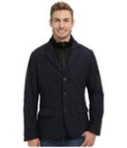 Rainforest Waxed Nylon Quilt Blazer W/ Bib (navy) Men's Jacket
