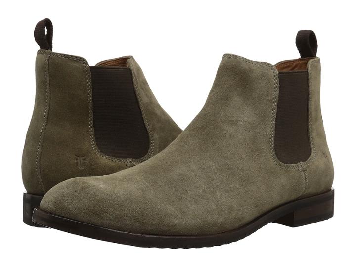 Frye Sam Chelsea (light Grey Soft Oiled Suede) Men's Pull-on Boots
