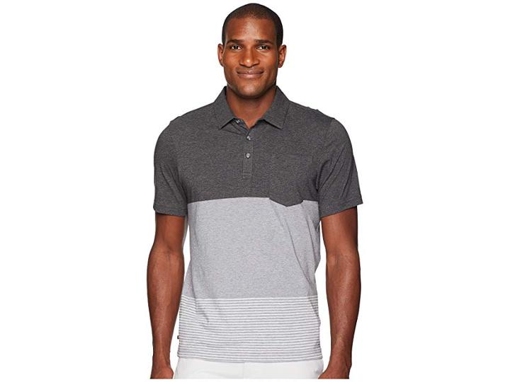 Travismathew Baisch Polo (heather Grey Pinstripe) Men's Short Sleeve Knit