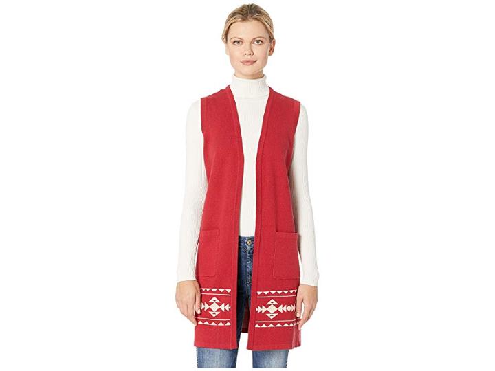 Scully Kaya Sweater Duster W/ Indian Headdress (red) Women's Sweater