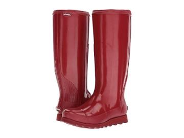 Sorel Joan Rain Tall Gloss (red Dahlia/candy Apple) Women's Waterproof Boots