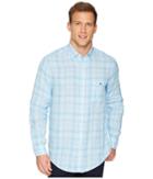 Vineyard Vines Moore's Island Plaid Classic Tucker (baja Blue) Men's Clothing