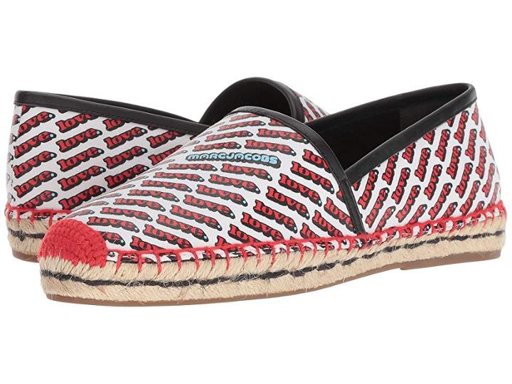 Marc Jacobs Love Sienna Flat Espadrille (white Multi) Women's Shoes