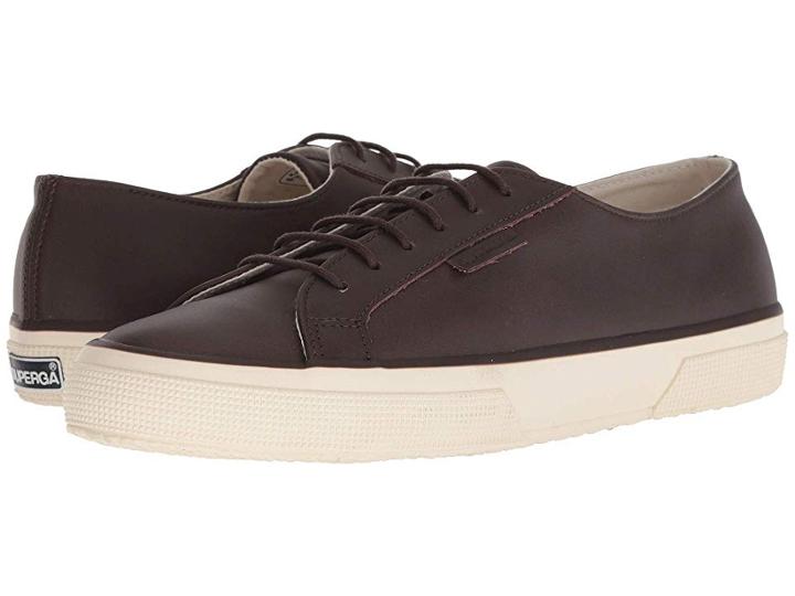 Superga 2750 Fgldyedm (dark Brown Leather) Men's Shoes