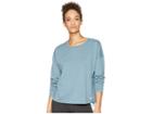 New Balance Heather Tech Long Sleeve Top (light Petrol Heather/white) Women's Long Sleeve Pullover