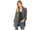Mod-o-doc Rayon Spandex Fleece Corset Back Cardigan (midnight Heathr) Women's Sweater