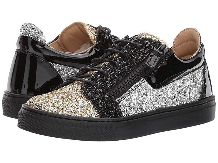 Giuseppe Zanotti Kids Gail Jr. Glitter Sneaker (toddler/little Kid) (gold) Girls Shoes