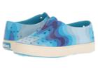 Native Kids Shoes Miller Print (little Kid) (surfer Blue/bone White/surfer Wave) Kid's Shoes