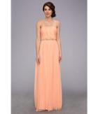 Donna Morgan Multi-directional Belted Bustier Dress (peach Fuzz) Women's Dress