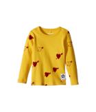 Mini Rodini Heart Rib Long Sleeve T-shirt (infant/toddler/little Kids/big Kids) (yellow) Girl's T Shirt