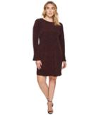 Michael Michael Kors Plus Size Floral Mesh Flounce Dress (merlot/black) Women's Dress