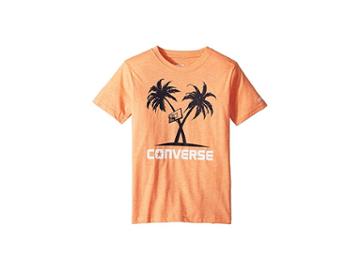 Converse Kids Palm Tree Hoops Tee (big Kids) (new Nectarine) Boy's T Shirt