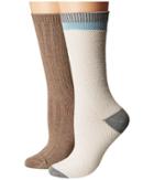 Steve Madden 2-pack Boot Sock Popcorn Stitch (off-white/grey) Women's Knee High Socks Shoes