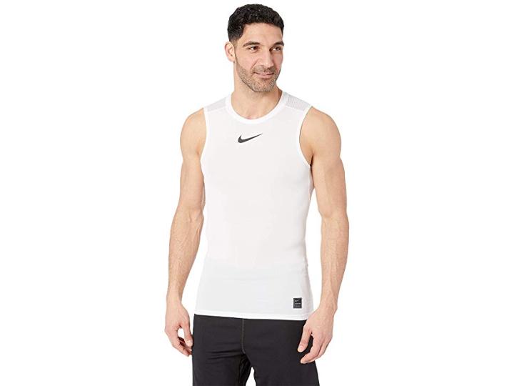 Nike Pro Top Sleeveless Compression (white/black/black) Men's Clothing