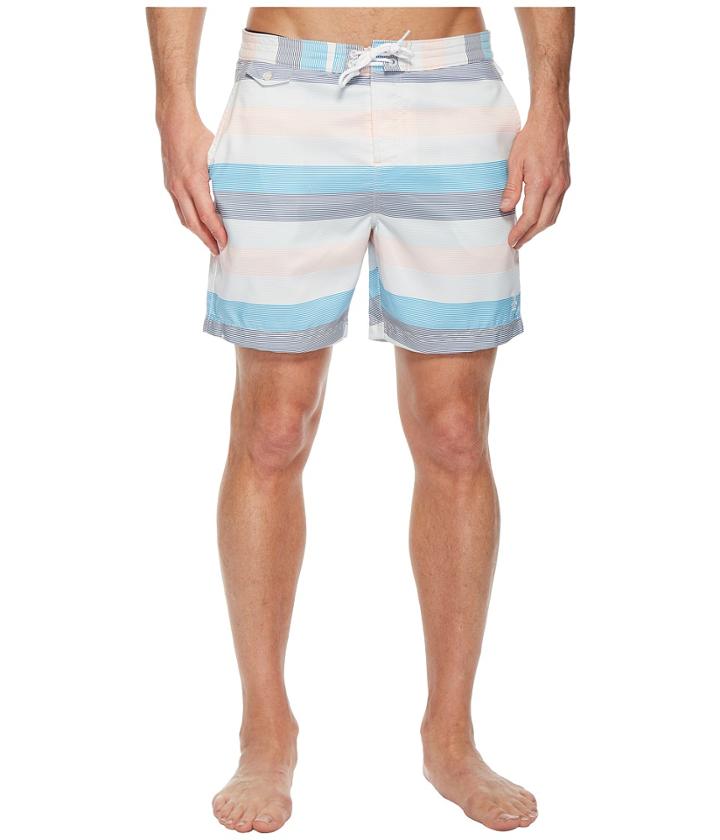 Original Penguin Stripe Swim Trunk (impatiens Pink) Men's Swimwear