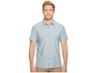 Perry Ellis Short Sleeve Solid Slub Texture Shirt (aegean Blue) Men's Clothing