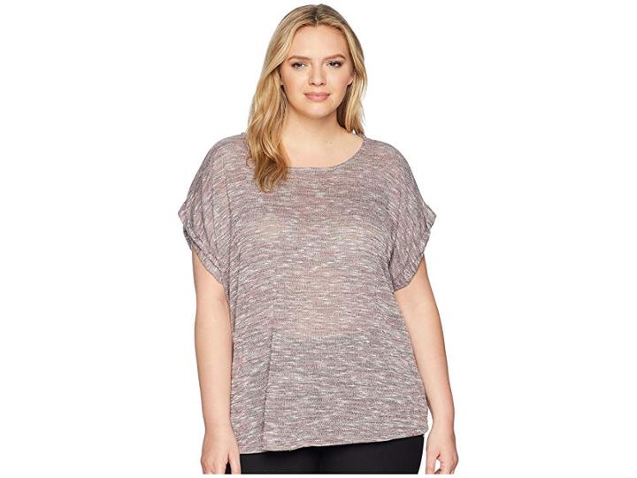 B Collection By Bobeau Plus Size Mia Sweater Knit Tee (mauve Mix) Women's T Shirt