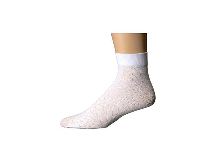Wolford Florence Socks (white) Women's Crew Cut Socks Shoes