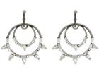 Steve Madden Double Circle Rhinestone Spike Design Post Earrings (gunmetal/silver-tone) Earring