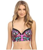 Nanette Lepore Bali Batik Longline Diva Top (raspberry) Women's Swimwear