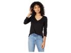 Lamade Long Sleeve V-neck In Tissue Jersey (black) Women's Long Sleeve Pullover
