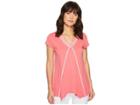 Mod-o-doc Slub Jersey Embroidered Short Sleeve T-shirt W/ Pointed Hem (faded Red) Women's T Shirt