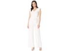 Nine West Textured Crepe V-neck Flutter Sleeve Jumpsuit With Self Sash (ivory) Women's Jumpsuit & Rompers One Piece