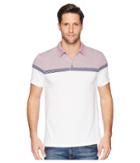 Perry Ellis Color Block Stripe Polo (rhododendron) Men's Clothing