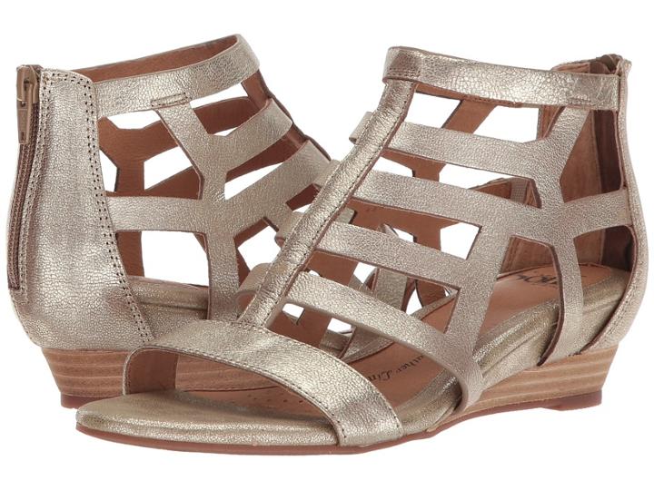 Sofft Ravello (satin Gold Grid Metallic) Women's Wedge Shoes