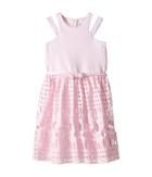 Us Angels Scuba Lace Sleeveless Cut Away W/ Full Skirt (big Kids) (pink) Girl's Dress