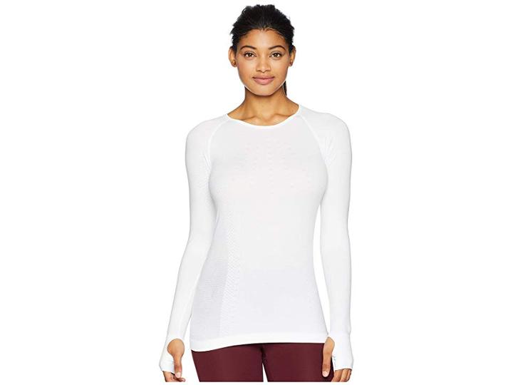 Eleven By Venus Williams Seamless Absolute Long Sleeve Shirt (white) Women's Long Sleeve Pullover
