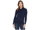 Elliott Lauren Long Sleeve Crew Neck Top With Detachable Tie (navy) Women's Clothing