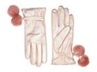 Ugg Sheepskin Pom And Leather Tech Gloves (rose Gold) Extreme Cold Weather Gloves