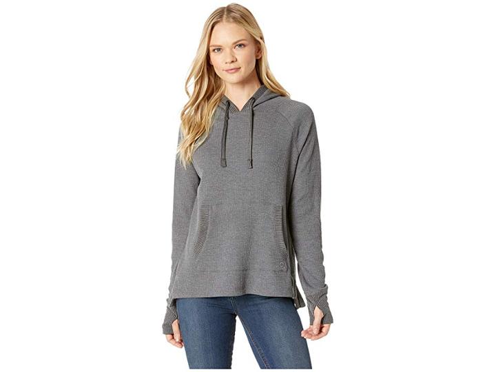 Prana Shea Waffle Hoodie (charcoal) Women's Sweatshirt