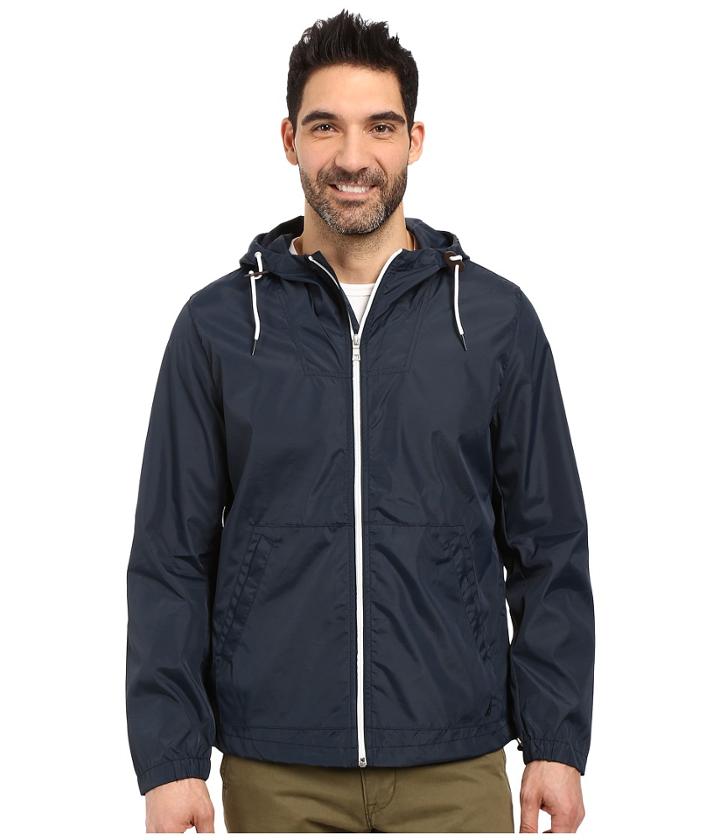 Nautica Hoodied Bomber Jacket (true Navy) Men's Coat