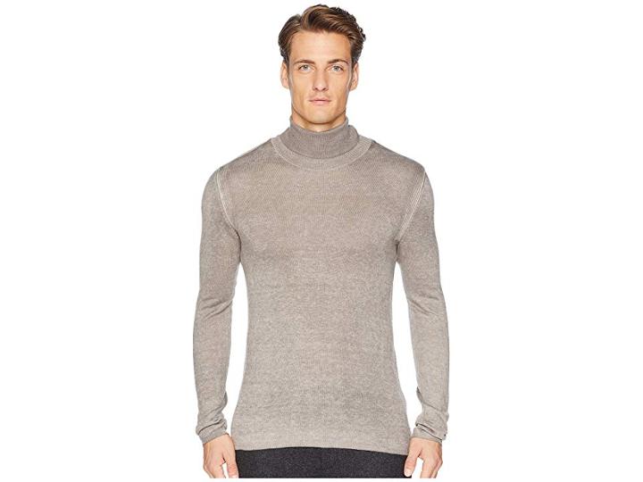 John Varvatos Collection Long Sleeve Reverse Print Turtleneck Y2094u3 (oat) Men's Sweater