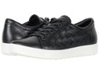 Ecco Soft 7 Woven Tie (black Cow Leather/cow Nubuck) Women's Lace Up Casual Shoes