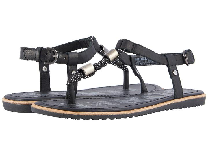 Sorel Ella T-strap (black) Women's Sandals
